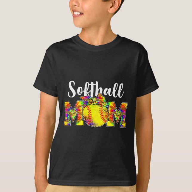 Dye Softball Mum Tee Softball Game Day Vibes Mothe (Front)