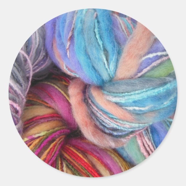 Dyed Knitting Yarn Classic Round Sticker (Front)
