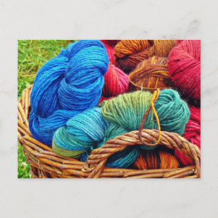 Dyed Wool for Knitting Postcard