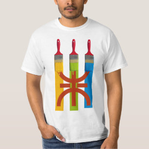 Dyeing brush paint the Amazigh flag T-Shirt