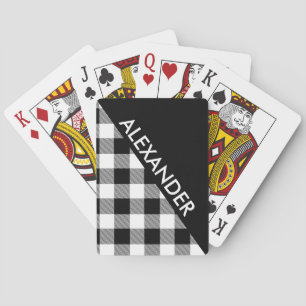 DYI Background Buffalo Blk Plaid 2 Bold Triangles Playing Cards