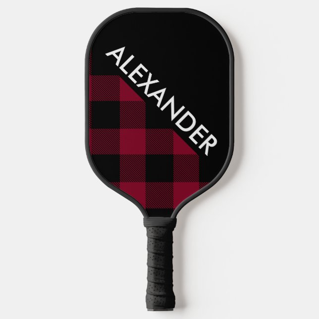 DYI Colours, Black Buffalo Plaid Burg BG S Pickleball Paddle (Front)