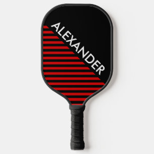 DYI Colours, Stripe Red BG Black CB S Pickleball Paddle