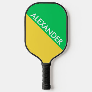DYI Colours, Yellow BG Emerald Green Colour Block Pickleball Paddle