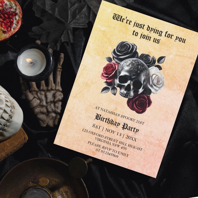 Dying For You To Join Adult Halloween Birthday  Invitation (Creator Uploaded)