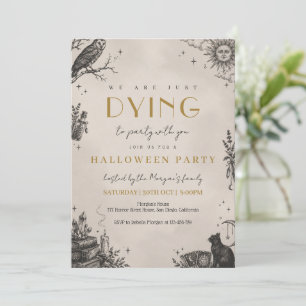 Dying to Party Gothic Halloween Celebration Invitation