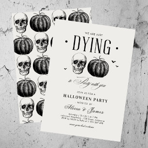 Dying to Party Vintage Adult Halloween Invitation