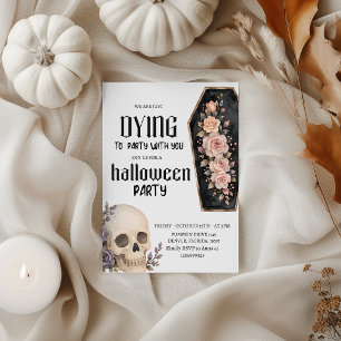 Dying To Party With You Skull Coffin Invite