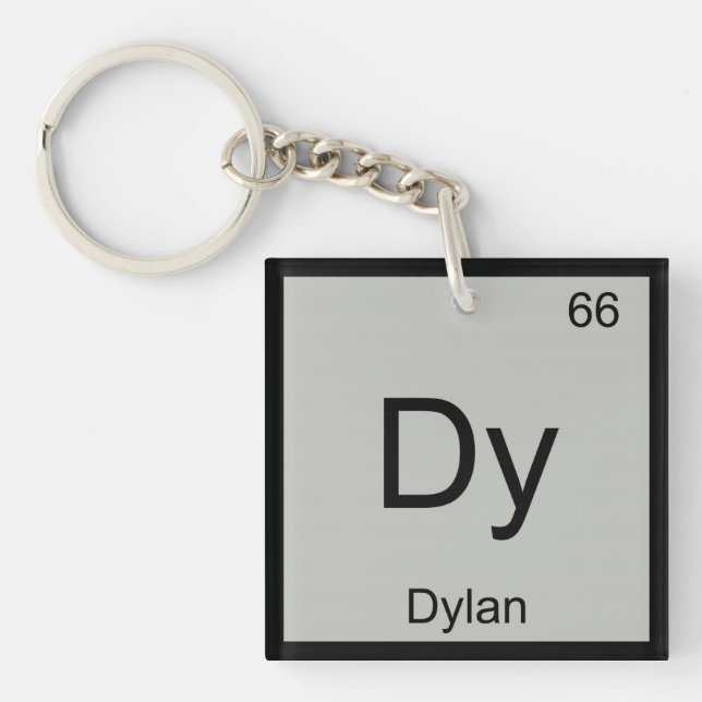 Dylan Name Chemistry Element Periodic Table Key Ring (Front)