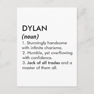 Dylan name, Editable name, Custom name Postcard