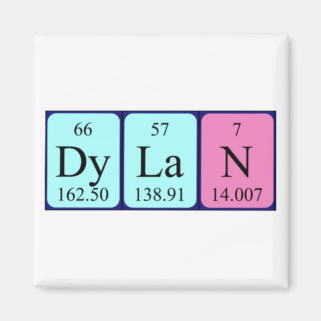 Dylan periodic table name magnet (Front)