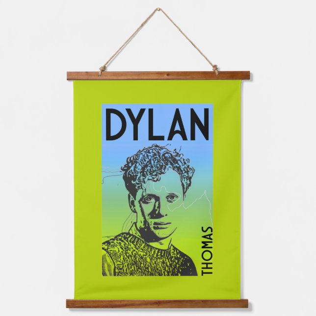 Dylan Thomas Welsh Poet Hanging Tapestry (Front)