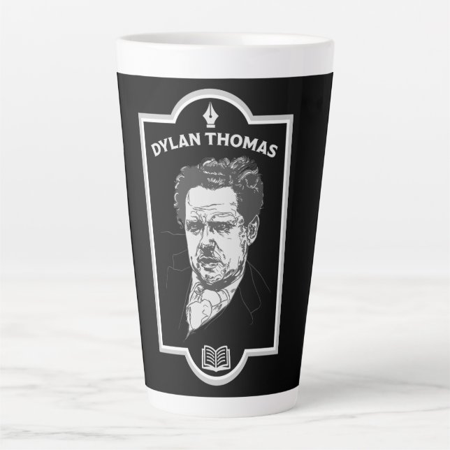 Dylan Thomas Welsh Poet Latte Mug (Front)