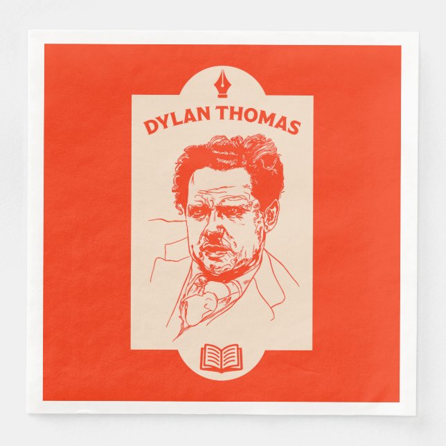 Dylan Thomas Welsh Poet Napkin (Front)