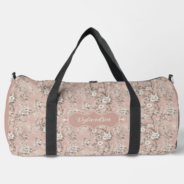 Dylandria Vintage Dusty Rose Pink Duffle Bag (Front)