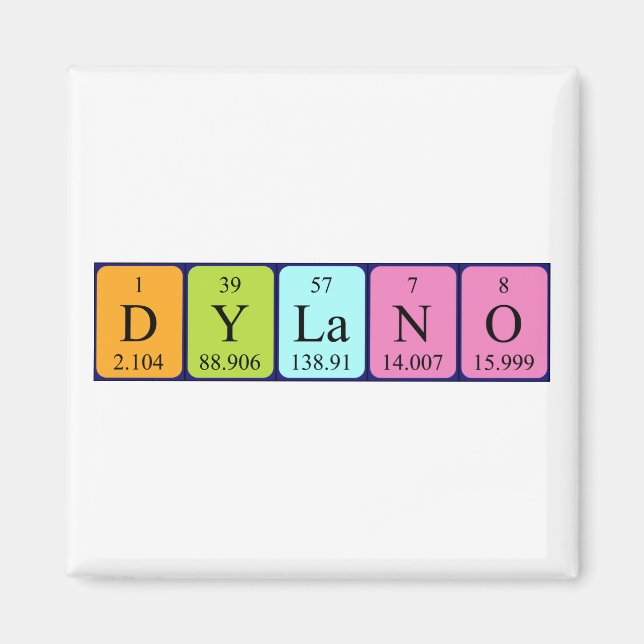 Dylano periodic table name magnet (Front)
