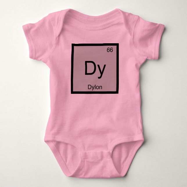 Dylon Name Chemistry Element Periodic Table Baby Bodysuit (Front)