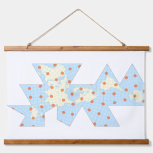 Dymaxion projection with Tissot's indicatrix  Hanging Tapestry