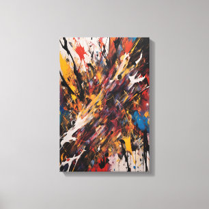 Dynamic Abstract Action Expressionist Vibrant Art Canvas Print