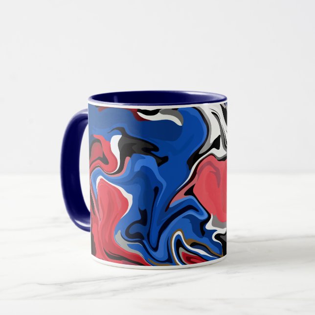 Dynamic Abstract Artwork with Bold Colours Mug (Front Left)