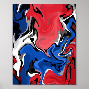 Dynamic Abstract Artwork with Bold Colours Poster