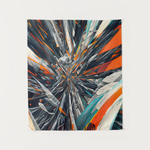 Dynamic Abstract Burst – Geometric Explosion Art Tapestry
