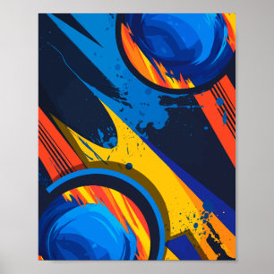 Dynamic Abstract Circles with Bold Colors Poster