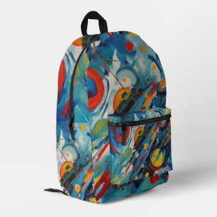 Dynamic Abstract Composition Celestial Collision Printed Backpack