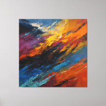 Dynamic Abstract Expressionism Vibrant Colors Wal
