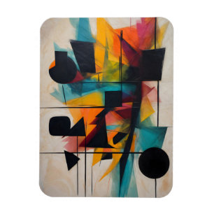 Dynamic Abstract Geometric Art Magnet