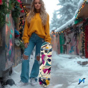 Dynamic Abstract Geometric Skate Deck