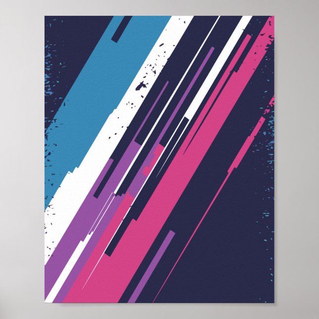 Dynamic Abstract Line Art with Vibrant Colours Poster (Front)