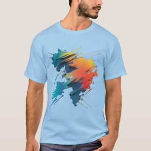 Dynamic Abstract Map: Bold Colours & Modern Design T-Shirt