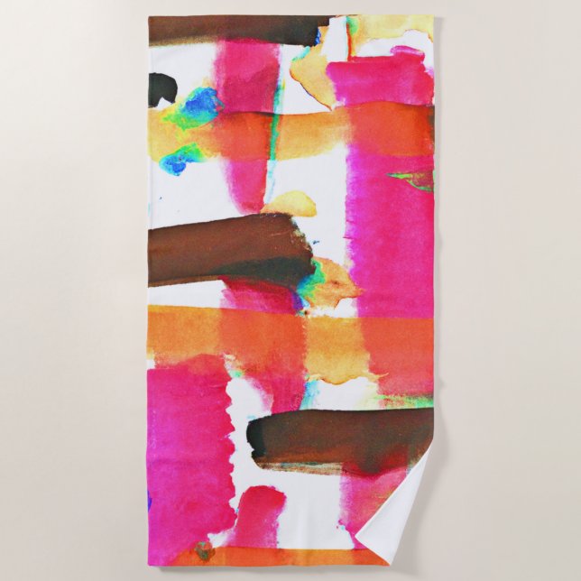 Dynamic Abstract Pattern in Art Beach Towel (Front)