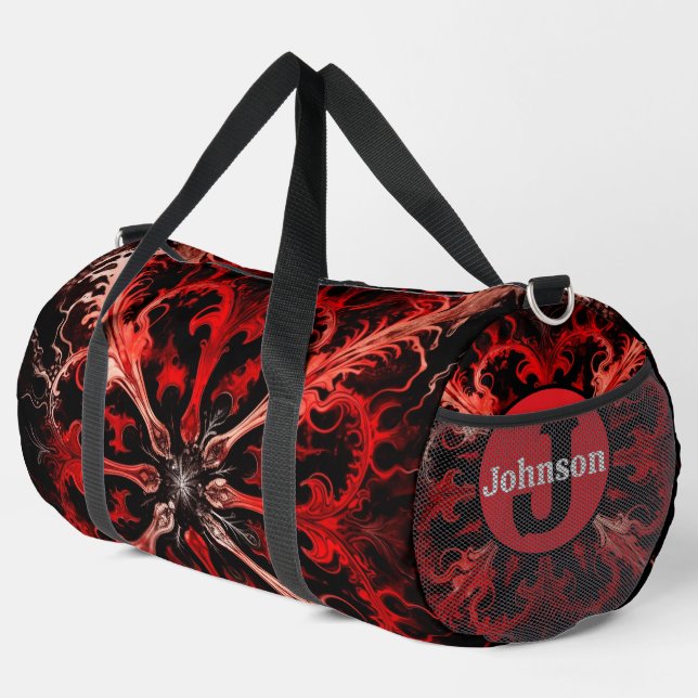 Dynamic Abstract Sport Gear Monogram Personalised Duffle Bag (Right Corner)