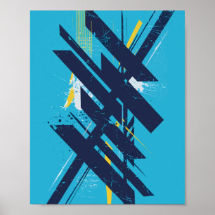 Dynamic Abstract Street Art with Bold Shapes Poster