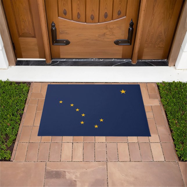 Dynamic Alaska State Flag Graphic on a Doormat (Outdoor)