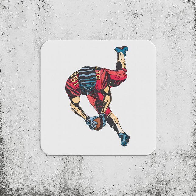 Dynamic American Football Player Touchdown  Square Sticker (Creator Uploaded)