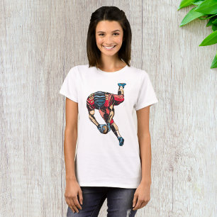 Dynamic American Football Player Touchdown T-Shirt