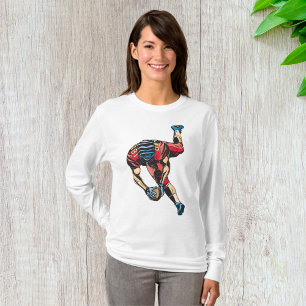 Dynamic American Football Player Touchdown  T-Shirt