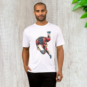 Dynamic American Football Player Touchdown T-Shirt