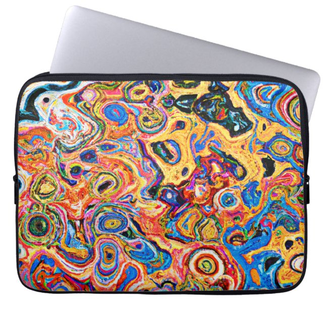 Dynamic and Vibrant Abstract Pattern Laptop Sleeve (Front)