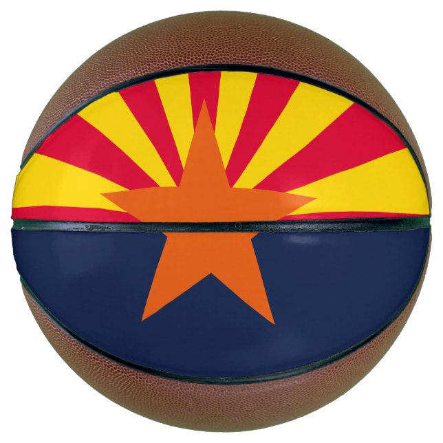 Dynamic Arizona State Flag Graphic on a Basketball (Front)