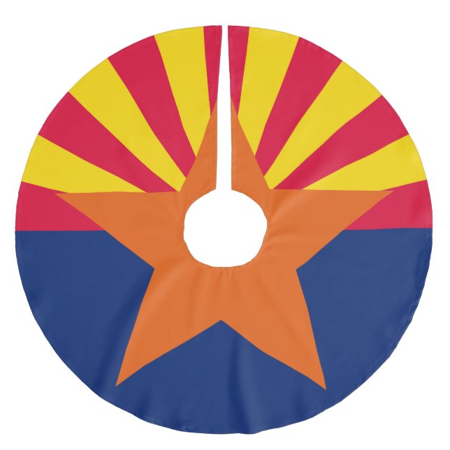Dynamic Arizona State Flag Graphic on a Brushed Polyester Tree Skirt (Front)
