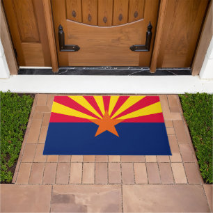 Dynamic Arizona State Flag Graphic on a Doormat