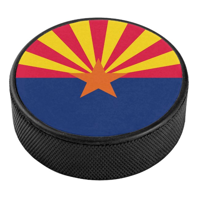 Dynamic Arizona State Flag Graphic on a Hockey Puck (3/4)
