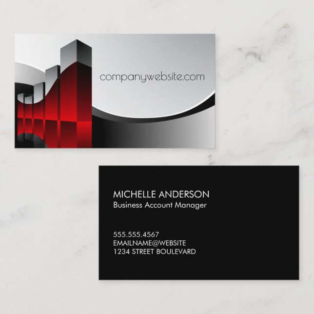 Dynamic Bar Graph Background Business Card (Front/Back)