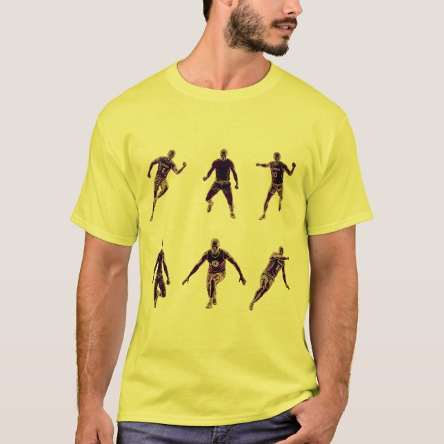Dynamic Basketball Player Silhouettes T-Shirt (Front)