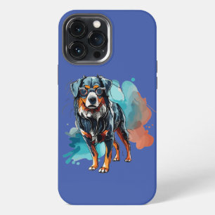 Dynamic Bernese Dog Ink Drawing Watercolor Splash iPhone 13 Pro Max Case