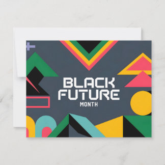 Dynamic Black Future Month Abstract Geometric Des Holiday Card